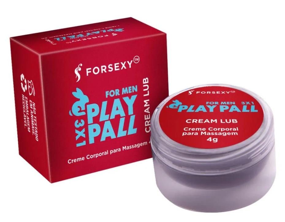 Pomada Cream Lub Play Pall Excitante Masculino Vibrante Esquenta e Esfria 4g - F