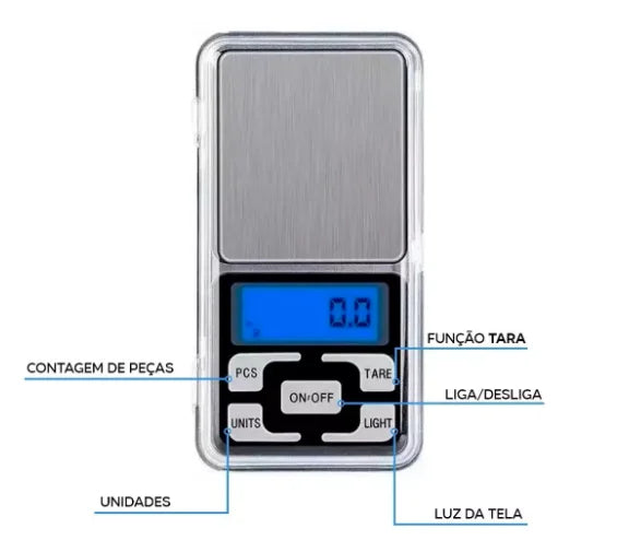 Mini Balança Alta Precisão Portátil 0,1g A 500g Digital