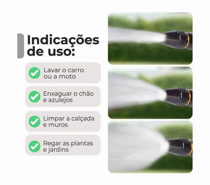 Bico Esguicho Engate Rapido Alta Pressao 3 Em 1 Lava Jato Agua Mangueira Carro Moto Jardim Quintal