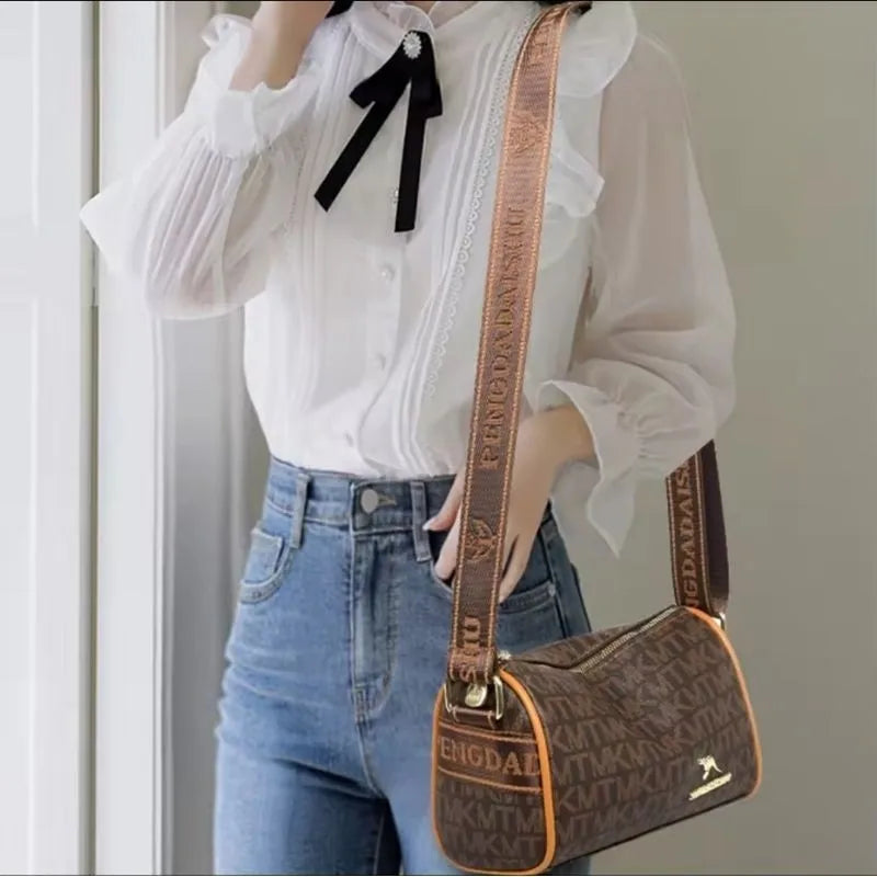 Linda Bolsa de ombro feminina designer na moda alta qualidade couro macio, Estilosa e Com Elegância