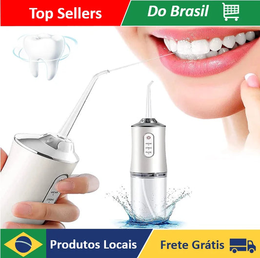 Irrigador Dental Oral Recarregavél 220ml Higiene Limpeza Bucal Portátil Limpador de Dente