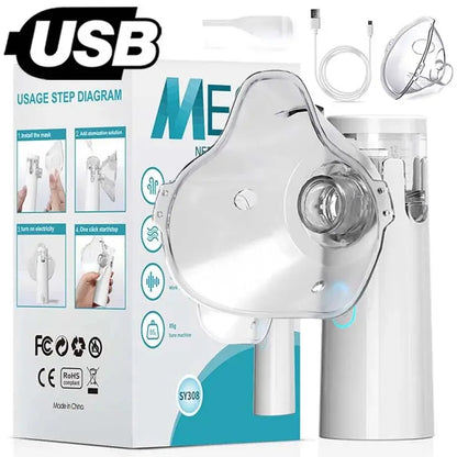 Nebulizador Portátil Silencioso para Adultos e Crianças Design Compacto e Fácil de Usar com Máscaras Inclusas