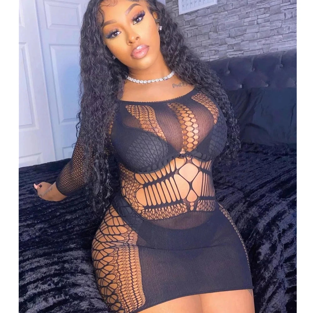 Lingerie babydoll mini vestido senhora lenceria chemises sexy bodysuit malha corpo meia tentação íntima praia nightwear vestido