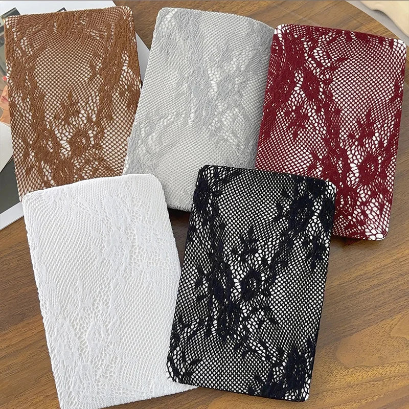 Lingerie feminina sexy oco para fora malha fishnet meia-calça lolita doce meninas estilo punk floral collants coloridos coxa meias altas