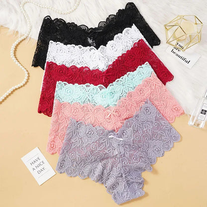 Sexy floral calcinha de renda feminina briefs cintura baixa lingerie macia confortável roupa interior feminina meninas íntimas calcinha