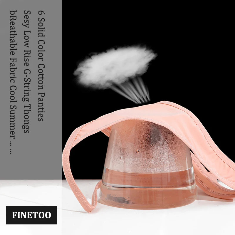 6 pçs/set calcinha de algodão para mulheres sem costura baixo aumento tangas feminino g-string respirável roupa interior senhoras cor sólida lingerie sexy