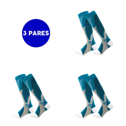 Kit 3 Meia de Alta Compressão Profissional Estimula Circulação Corrida Ciclismo Varizes Alívio