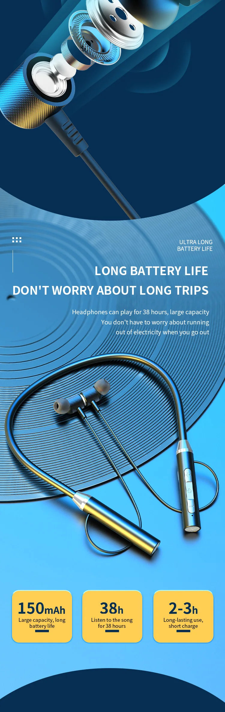 Tws bluetooth 5.0 neckband fones de ouvido estéreo esportes fone de ouvido magnético à prova dwaterproof água com microfone pescoço-pendurado fone de ouvido sem fio