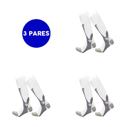 Kit 3 Meia de Alta Compressão Profissional Estimula Circulação Corrida Ciclismo Varizes Alívio