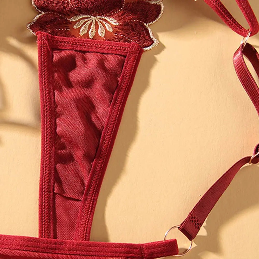 Lingerie tentação flor transparente bordado para meninas roupa interior coreana calcinha feminina t volta tangas cuecas de corda