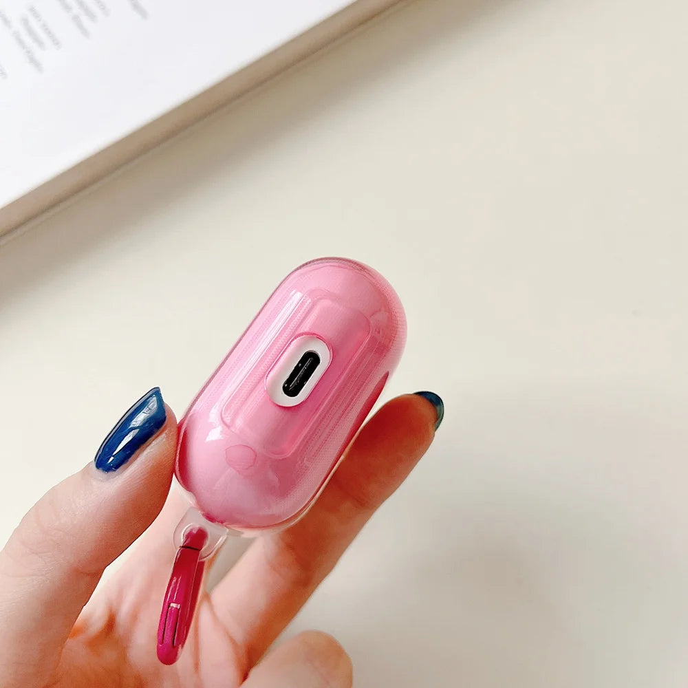 Transparente gradiente colorido caso do fone de ouvido para lenovo lp40 tws sem fio capa para lenovo lp40 pro fone de ouvido macio tpu caixa