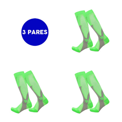 Kit 3 Meia de Alta Compressão Profissional Estimula Circulação Corrida Ciclismo Varizes Alívio