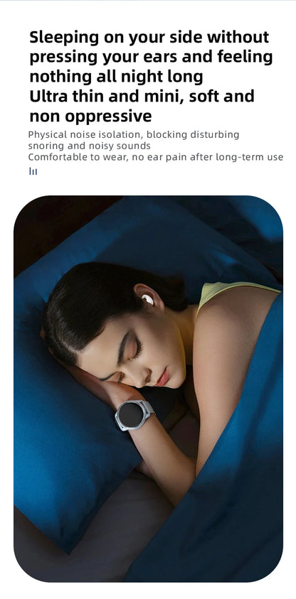 Fones de ouvido sem fio T70 Trendy TWS, elegantes e leves, carregamento USB-C, fones de ouvido para dormir com ajuste confortável