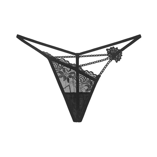 Tanga de renda ultra fina para mulheres, calcinha transparente linha t, cintura baixa, lingerie sexy, roupa íntima pornô, moda feminina