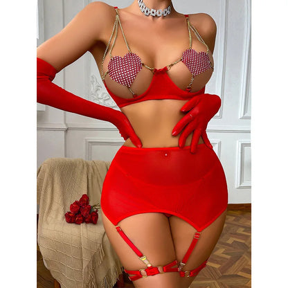 Lingerie sexy quente menina anel adulto feminino bodysuit feminino audindo conjunto erótico roupa interior sexual traje porn outfitsfor 18 brinquedo sexual