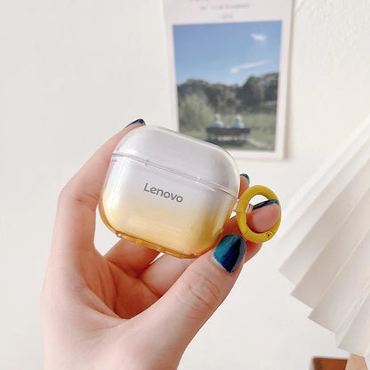 Transparente gradiente colorido caso do fone de ouvido para lenovo lp40 tws sem fio capa para lenovo lp40 pro fone de ouvido macio tpu caixa