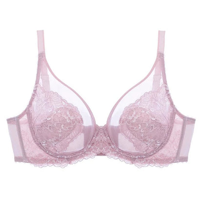 Lingerie feminina sutiãs finos renda copo cheio sutiãs lindamente bordados sutiãs anti-flacidez ultra-fino