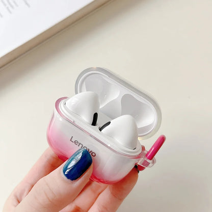 Transparente gradiente colorido caso do fone de ouvido para lenovo lp40 tws sem fio capa para lenovo lp40 pro fone de ouvido macio tpu caixa