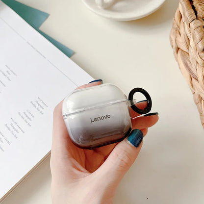 Transparente gradiente colorido caso do fone de ouvido para lenovo lp40 tws sem fio capa para lenovo lp40 pro fone de ouvido macio tpu caixa