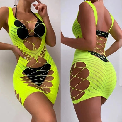 Lingerie babydoll mini vestido senhora lenceria chemises sexy bodysuit malha corpo meia tentação íntima praia nightwear vestido