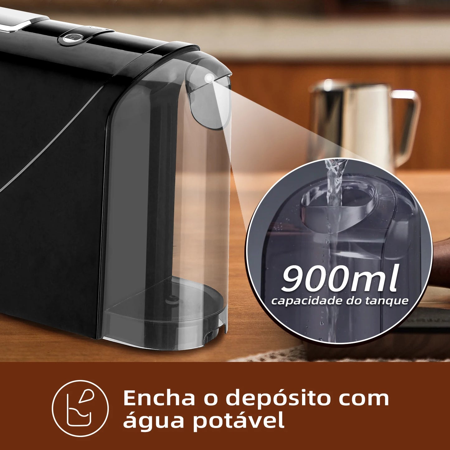 Máquina de Café Espresso CM-CO1 20 Bar - Tanque 900ml, Máquina de Café CM-CO1 20 Bar - Automática， Coibeu, Do Brasil