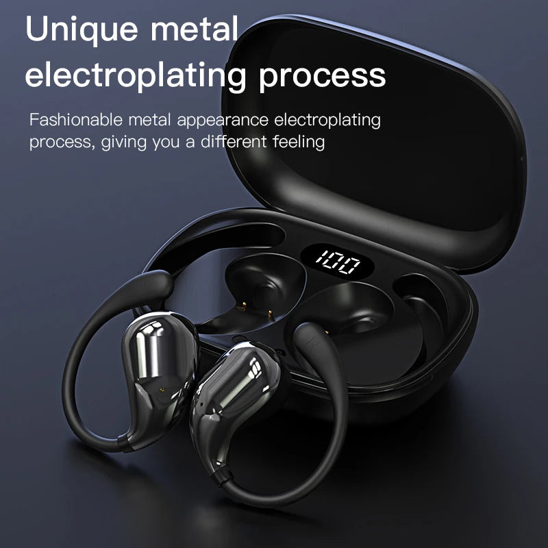 Tws esportes fones de ouvido bluetooth 5.4 alta fidelidade baixo sem fio led toque mãos-livres fone de ouvido com cancelamento de ruído à prova dwaterproof água