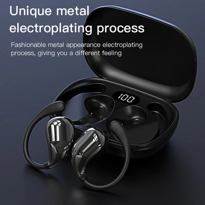 Tws esportes fones de ouvido bluetooth 5.4 alta fidelidade baixo sem fio led toque mãos-livres fone de ouvido com cancelamento de ruído à prova dwaterproof água