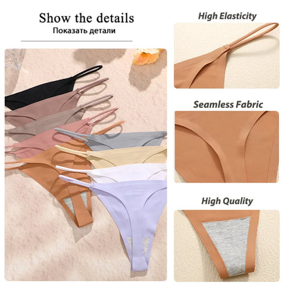 5 pçs sem costura tanga feminina invisível cinta fina cintura baixa alta estiramento flexibilidade calcinha sexy roupa interior senhoras briefs t-back