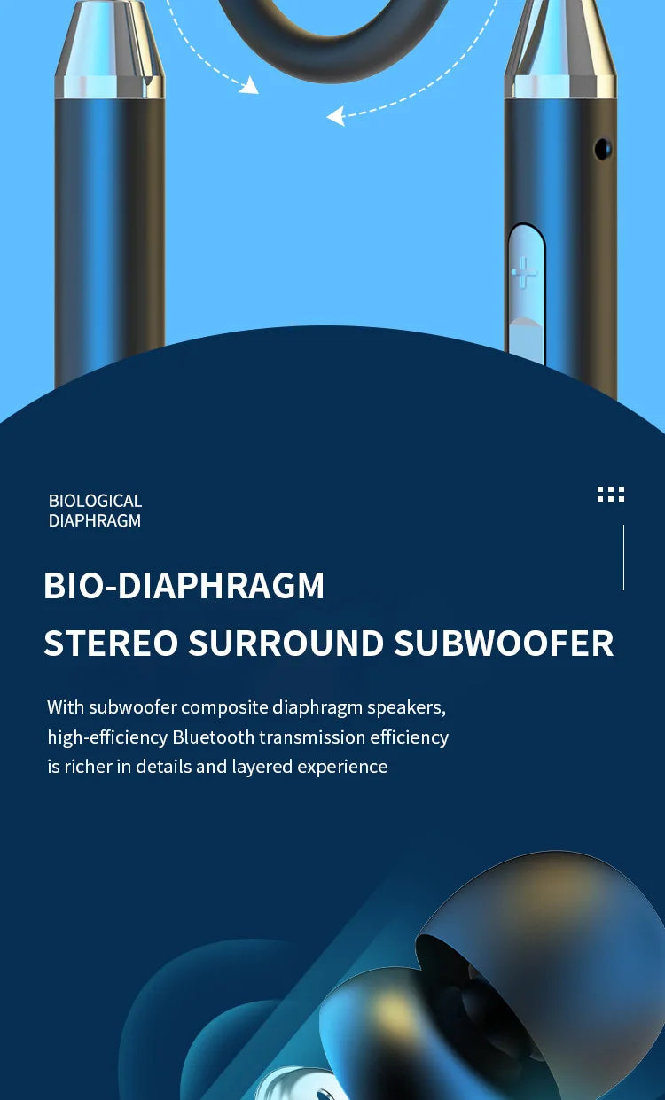 Tws bluetooth 5.0 neckband fones de ouvido estéreo esportes fone de ouvido magnético à prova dwaterproof água com microfone pescoço-pendurado fone de ouvido sem fio