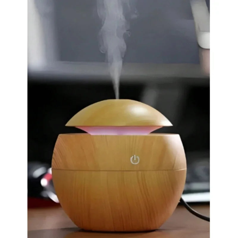 Humidificador de ar de madeira purificador USB aromaterapia difusor spray essence umidificador ultra-sônico