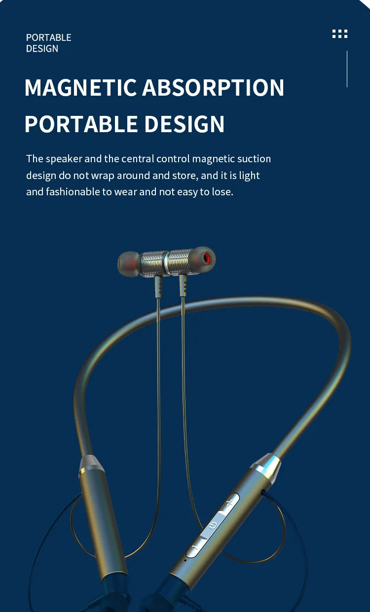 Tws bluetooth 5.0 neckband fones de ouvido estéreo esportes fone de ouvido magnético à prova dwaterproof água com microfone pescoço-pendurado fone de ouvido sem fio