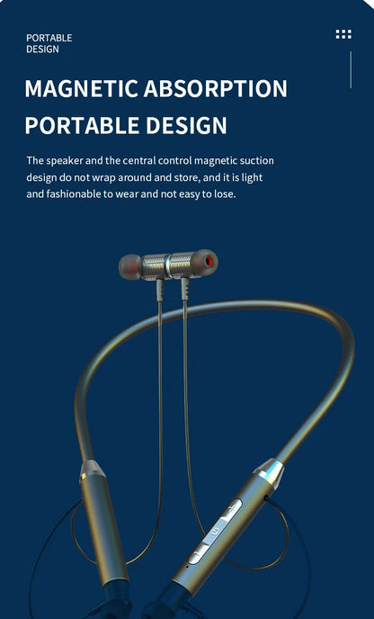 Tws bluetooth 5.0 neckband fones de ouvido estéreo esportes fone de ouvido magnético à prova dwaterproof água com microfone pescoço-pendurado fone de ouvido sem fio