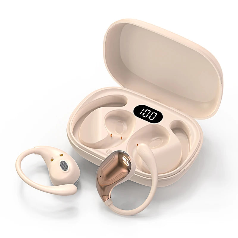 Tws esportes fones de ouvido bluetooth 5.4 alta fidelidade baixo sem fio led toque mãos-livres fone de ouvido com cancelamento de ruído à prova dwaterproof água