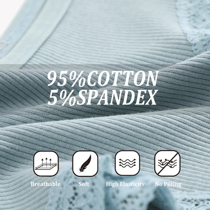 3 pçs/set calcinha de algodão feminina sexy baixa ascensão renda calcinha brasileira oco para fora macio respirável lingerie feminina arco roupa interior S-XL