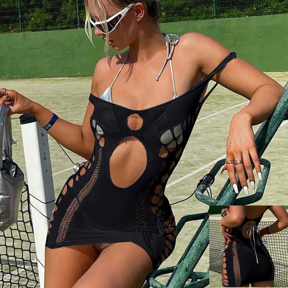 Lingerie babydoll mini vestido senhora lenceria chemises sexy bodysuit malha corpo meia tentação íntima praia nightwear vestido