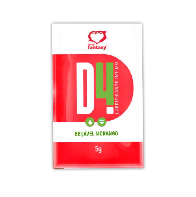 Gel Lubrificante D4 Morango Sachê 5g – Sexy Fantasy