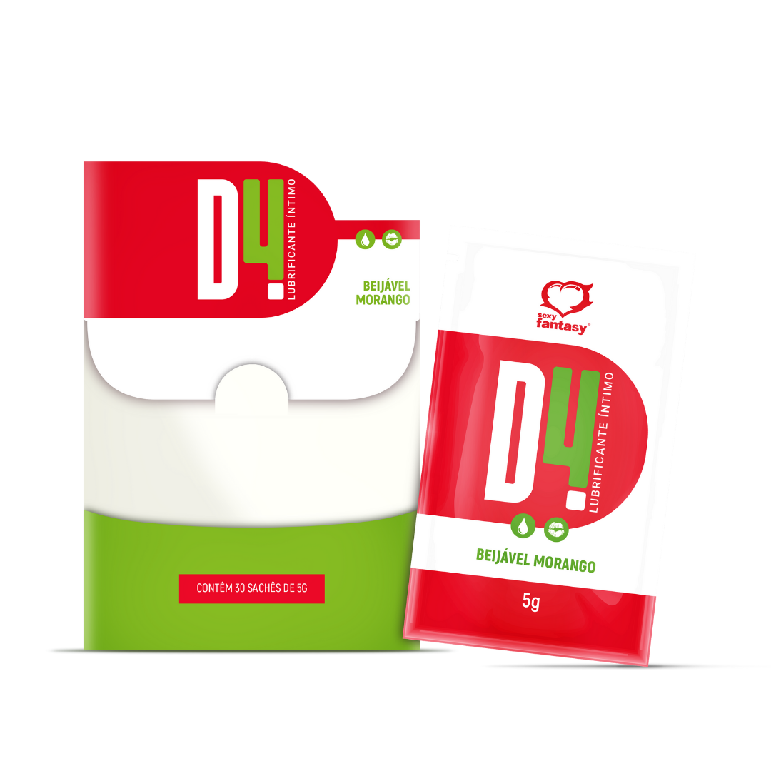 Gel Lubrificante D4 Morango Sachê 5g – Sexy Fantasy