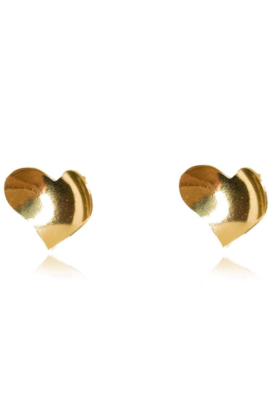 Brinco Coração Oval Banhado em Ouro 18k