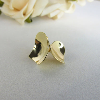 Brinco Coração Oval Banhado em Ouro 18k