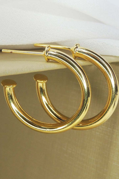 Brinco Argola Grossa Pequena Banhado em Ouro 18k