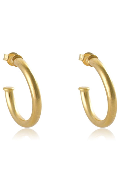 Brinco Argola Grossa Pequena Banhado em Ouro 18k