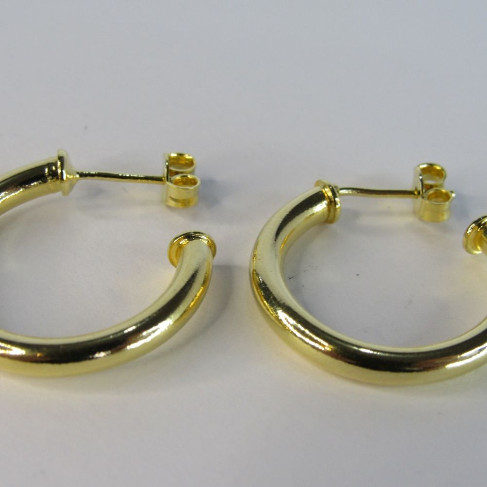 Brinco Argola Grossa Pequena Banhado em Ouro 18k