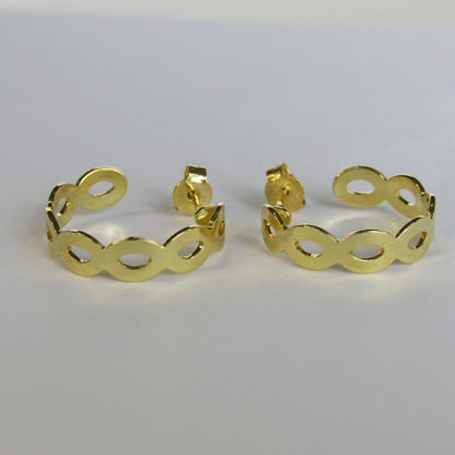 Brinco Argolinha com Vazados Ovais Banhado em Ouro 18k